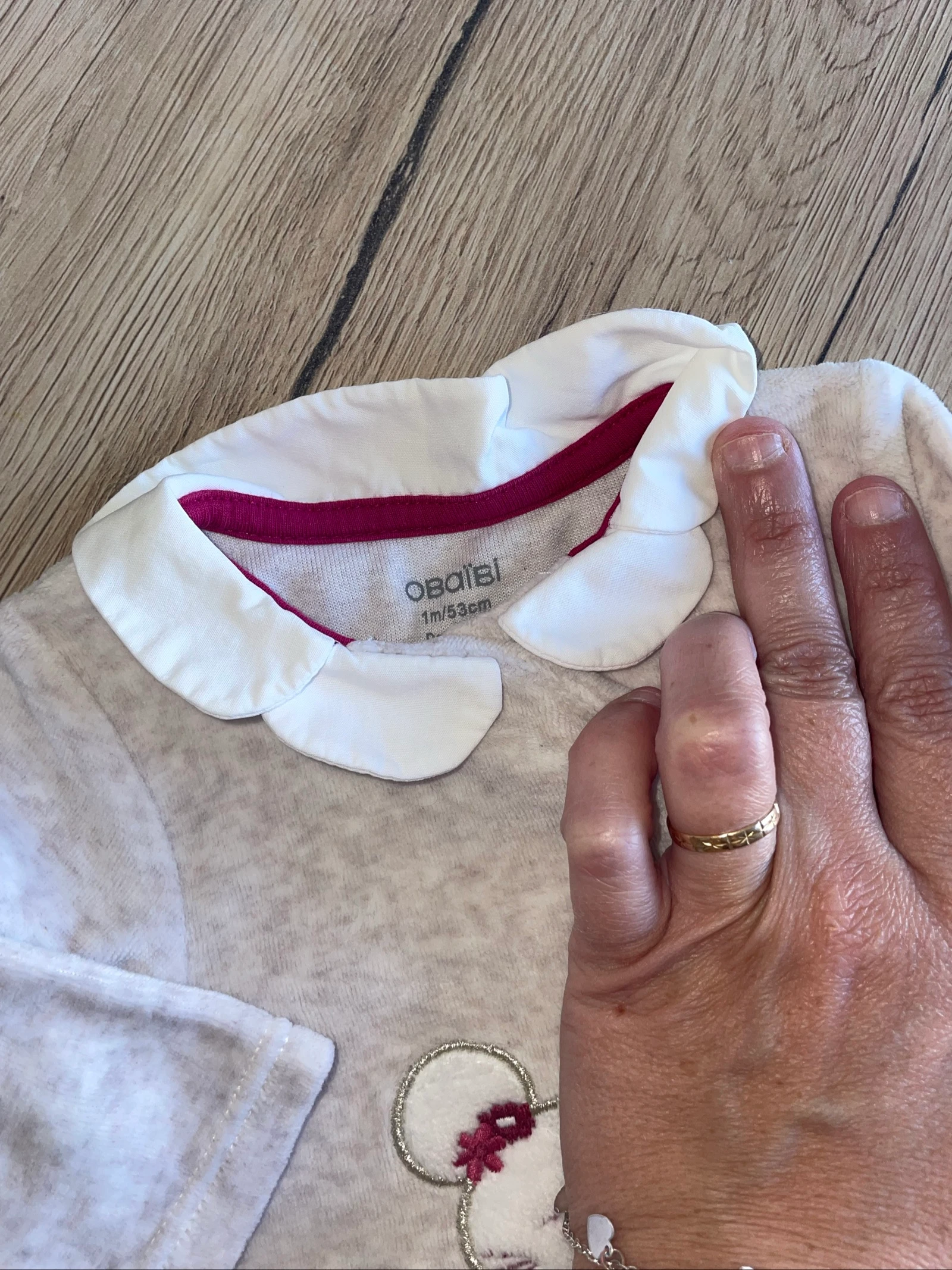 Pijama de veludo 1 mês 53 cm Obaibi novo – photo 3